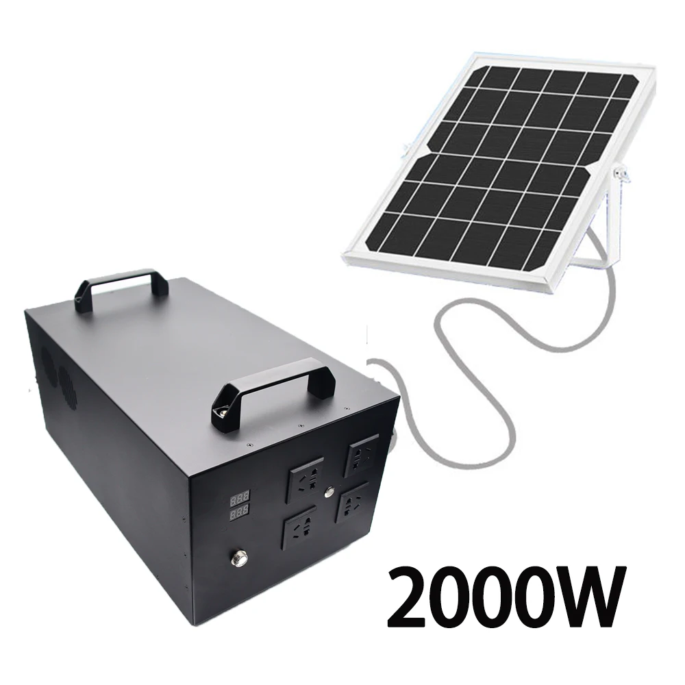 High-Capacity 1000W/2000W Portable Power Bank Station Lithium-Ion Battery Solar Outdoor Camping Uninterruptible Power Supply Car