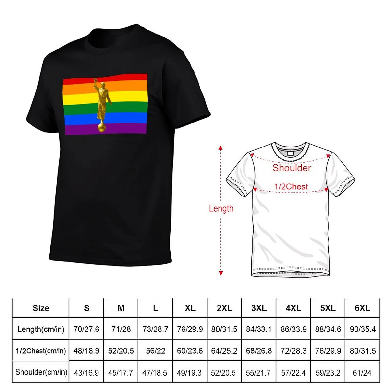 HOMOMOMO: Mormon LGBTQIA+ Pride Flag T-Shirt Basic Simple Casual Short Sleeve Tee