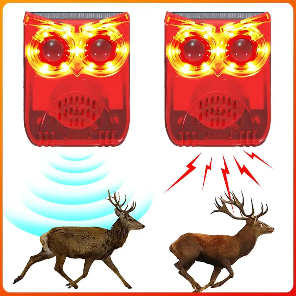 

Solar Motion Sensor Alarm Waterproof Animal Repeller Dog Barking&Gunshot Sound Deter Raccoons Deer Skunks Bears and Coyotes