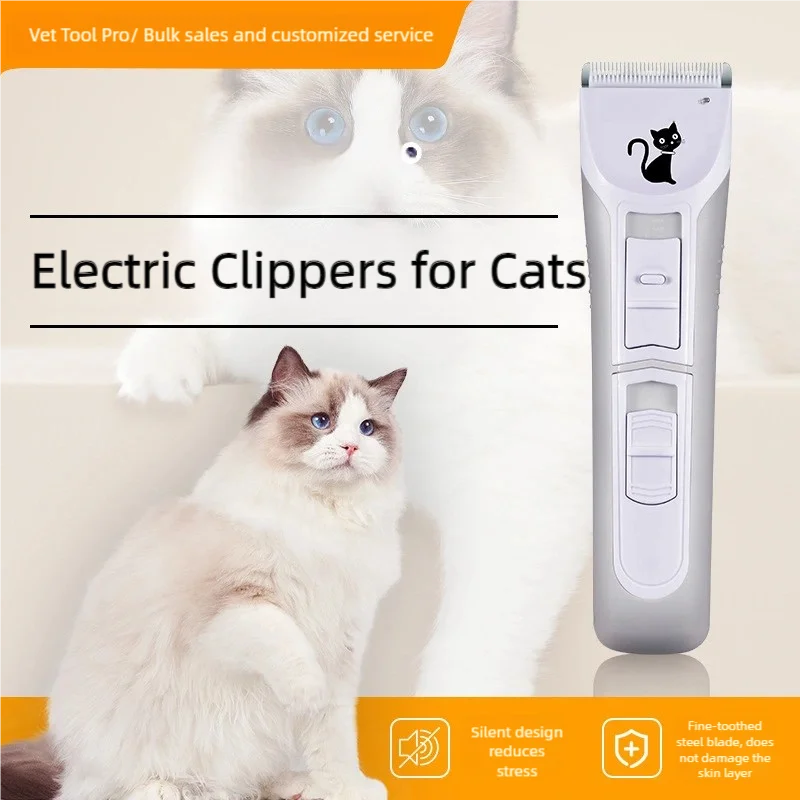 

Бесшумная машинка для стрижки кошек, уход за волосами, триммер для стрижки домашних животных, набор бритв, перезаряжаемые электрические ножницы, уход за домашними животными, клиники