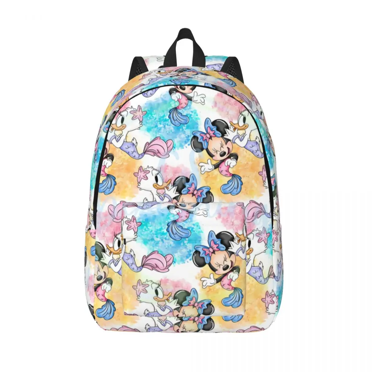 Custom Mickey Mouse Art Cartoon Canvas Backpacks for Women Men College School Students Bookbag Fits 15 Inch Laptop Bags