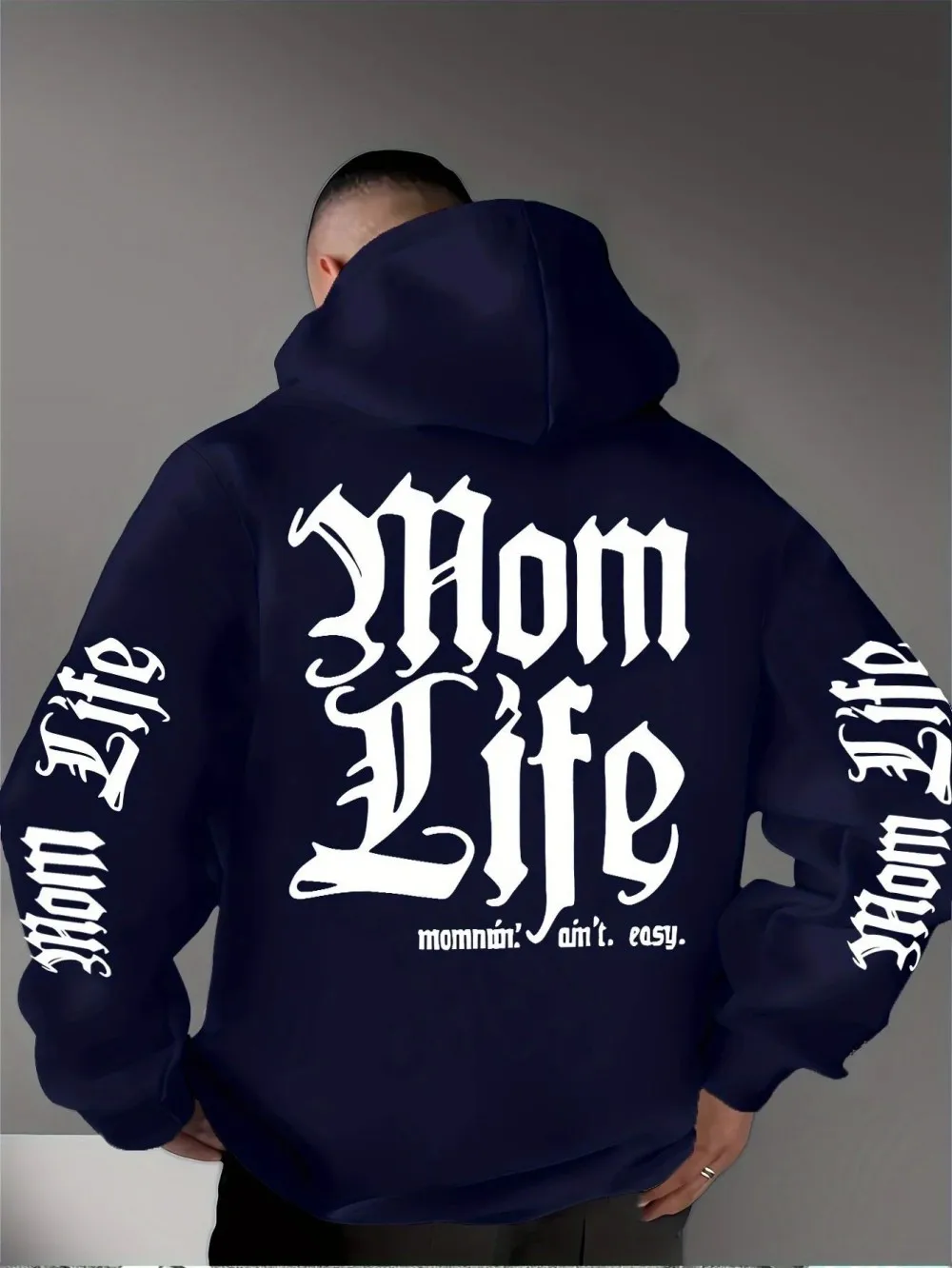 Europäischer und amerikanischer Herbst-Hoodie für Herren mit Gothic-Buchstabendruck, bequem, weich, für Outdoor und urbanen Trend – Detail 2