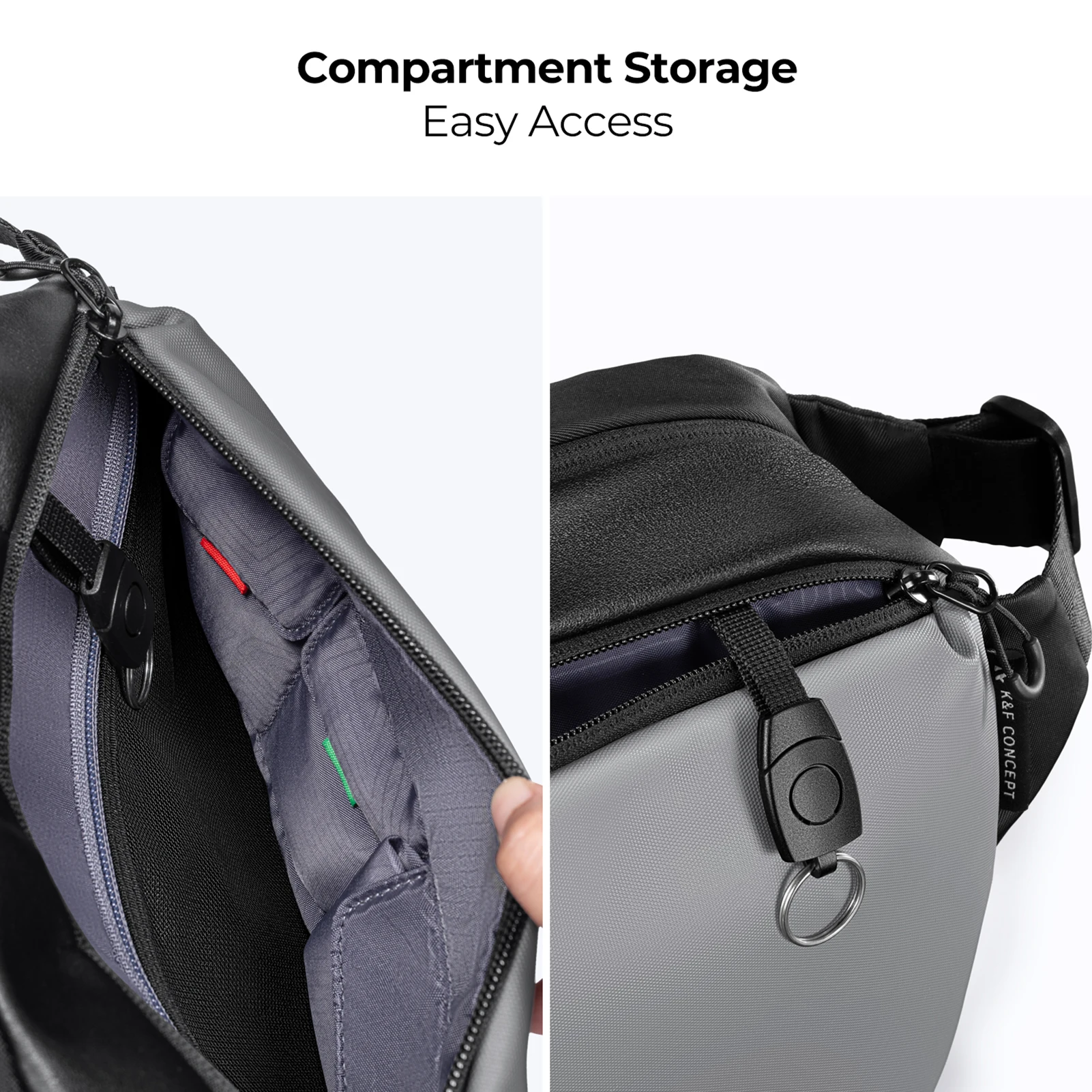 K&F CONCEPT 10L Shoulder Carrying Bag Photography Storage Bag Waterproof Shockproof with Tripod Catch Straps Divider for Cameras