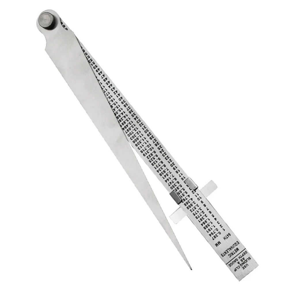 

1-150mm Stainless Steel Feeler Gauge Measuring Tool Taper Welding Gauge Tapered Ruler Gap Gauge Depth Ruler