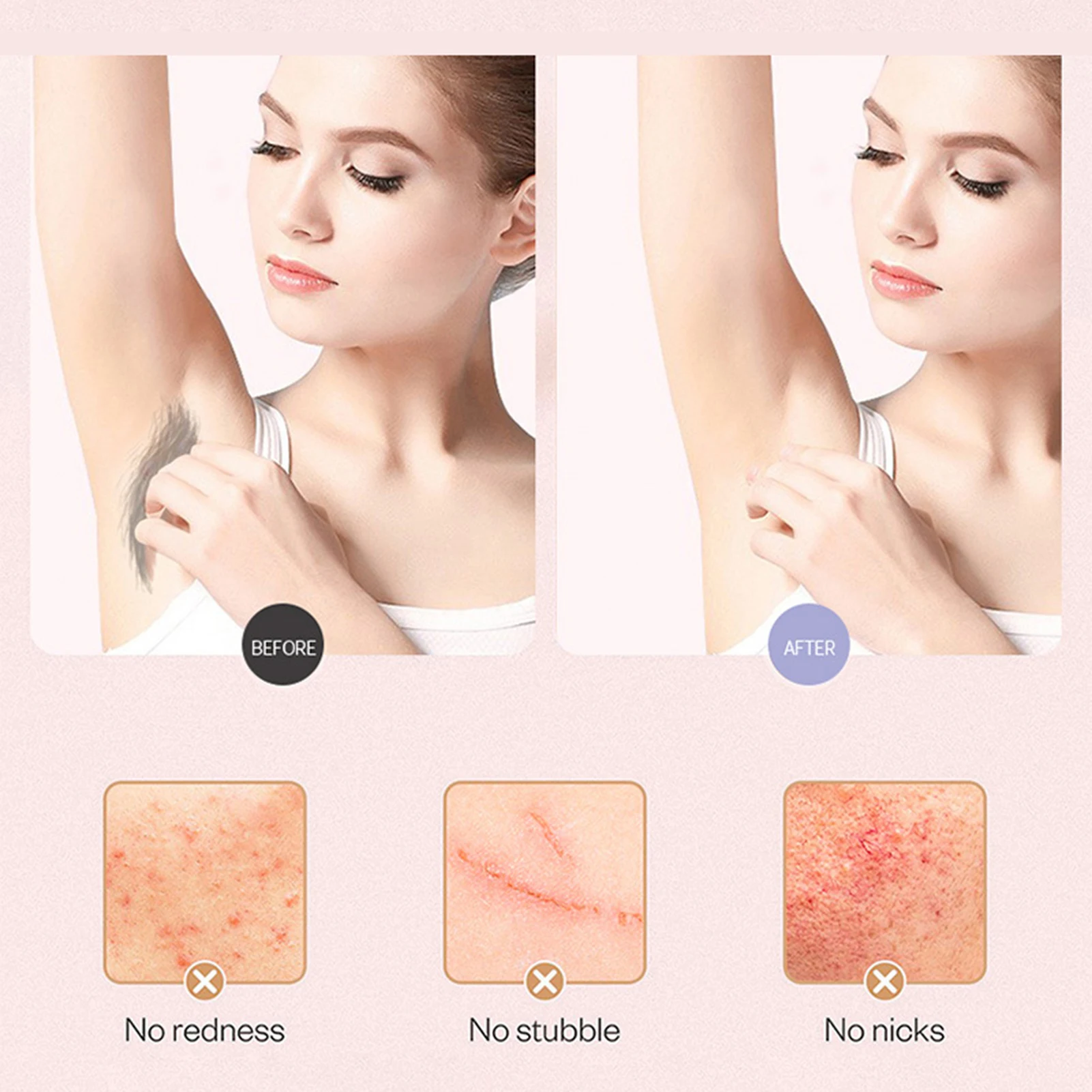 ماكينة إزالة الشعر للنساء، ماكينة تشذيب الشعر الحميمة غير المؤلمة، ماكينة إزالة شعر الوجه القابلة لإعادة الشحن عبر USB، أجهزة حلاقة الفخذ تحت الإبط