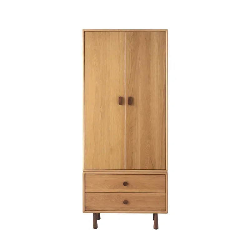 

All solid wood children's swing door wardrobe, simple small apartment single storage cabinet