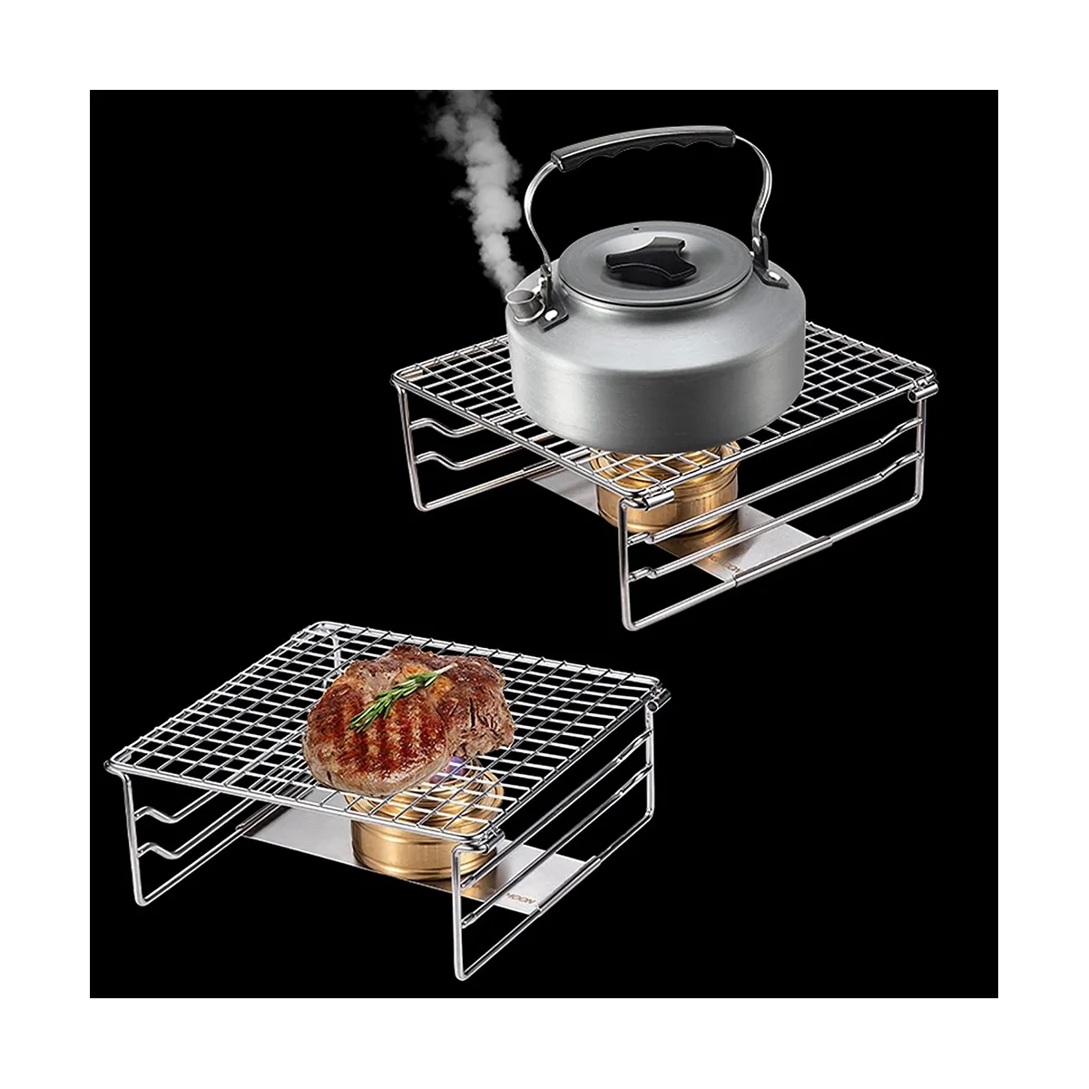 Folding Grill Grate Camping Grill Folding Grill Mini Outdoor Grill Grid Stainless Steel for Picnic Hiking Camping BBQ