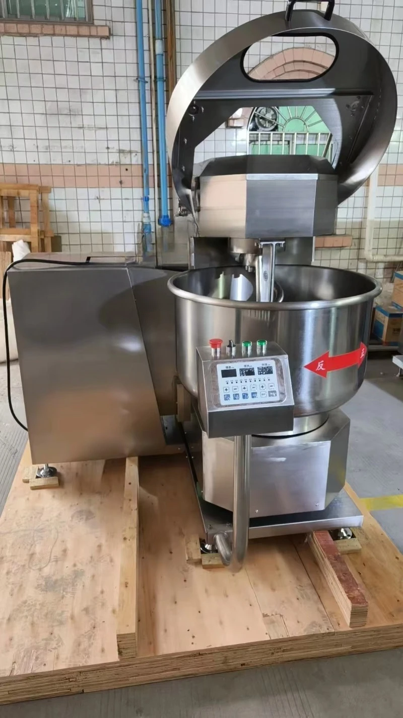100kg Large Dough Mixer for Food Processing Plants, Stainless Steel Self-Tilting Dough Mixer, Flour Uniform Mixer