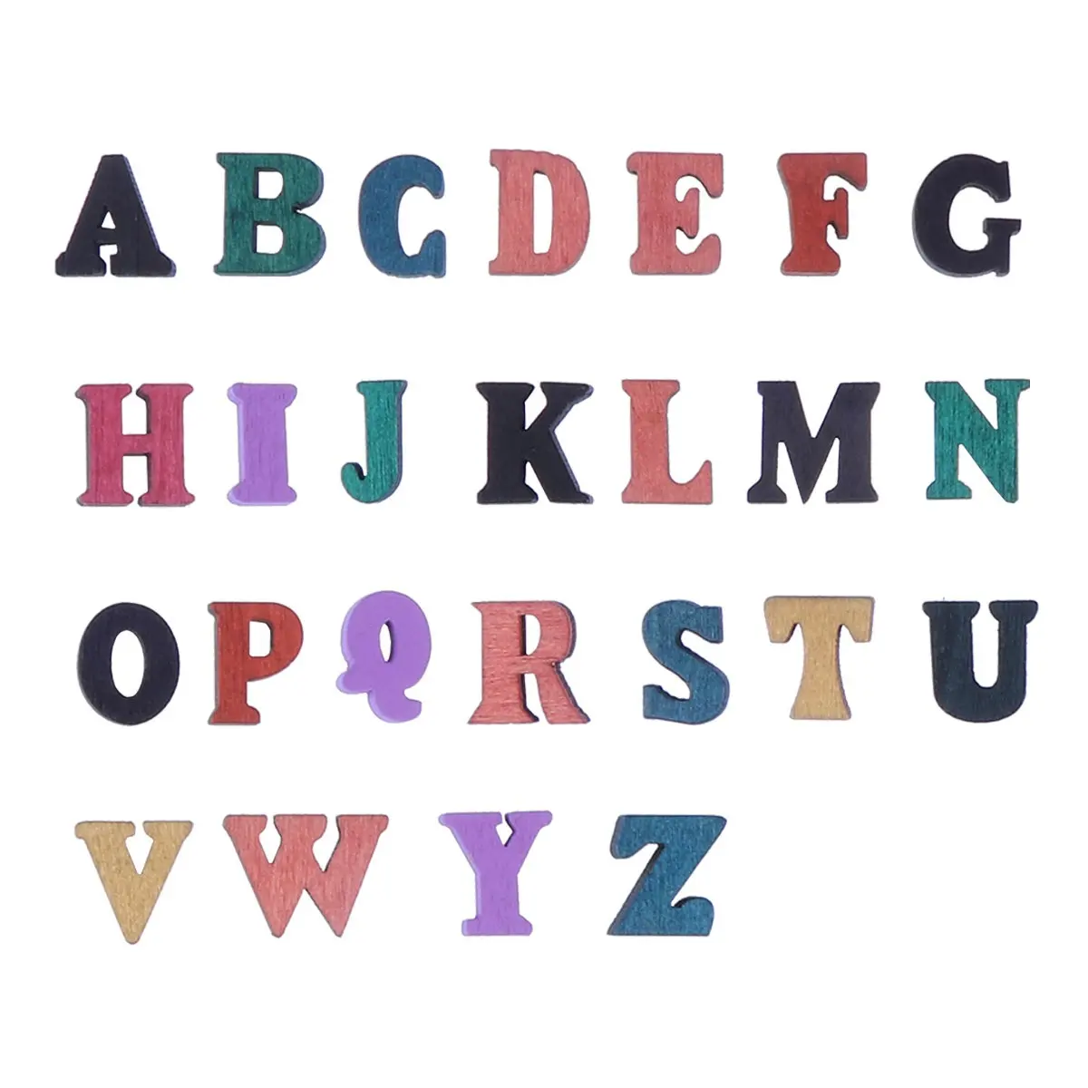 100Pcs Christmas Wood Slice Natural Wooden Material 15Mm DIY Scrapbooking Embellishments Craft Educational Decor Retro Letters