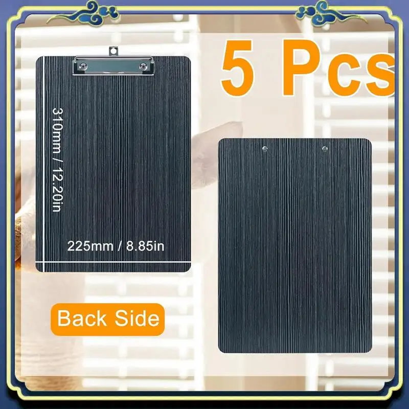 Portable 5 Pack Clipboard, Wooden Clipboard Clip Board, A4 Letter Size Clipboard, Memo Clipboards, Wood Grain File Clipboards Ea