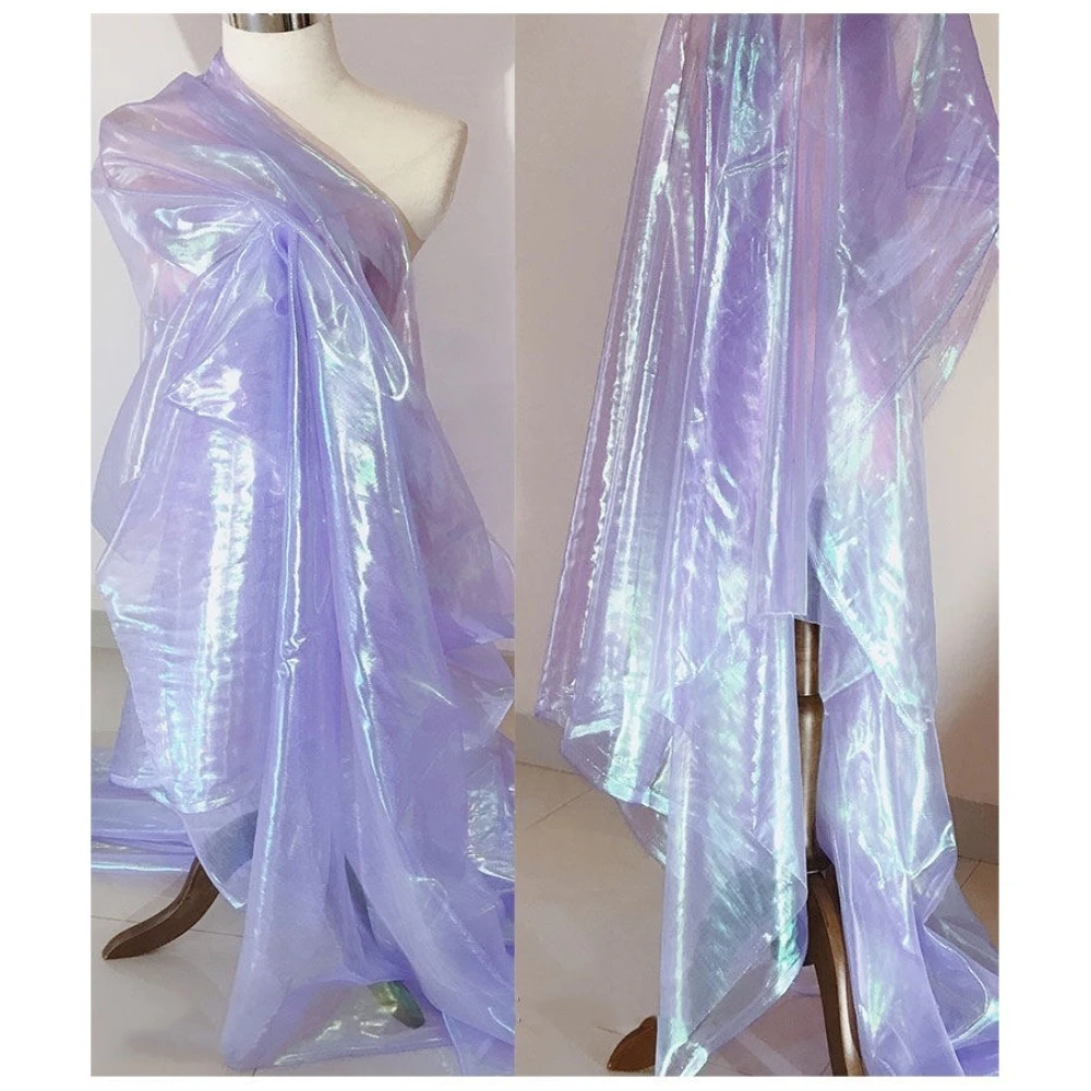 

Конструктор Roland Purple Laser Iridescent Organza | 7-цветный градиентный прозрачный тюль для свадебных платьев, свадебных вечерних костюмов