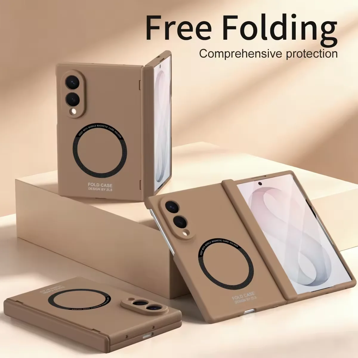For Samsung Galaxy Z Fold 8 Wide Magnetic Wireless Charger Phone Case Front Protection Film PC Hard Shell Hinge Back Cover