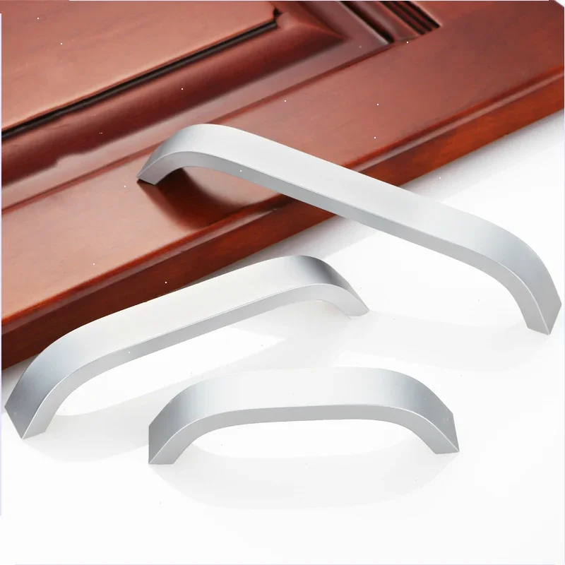 Aluminum Alloy Handle 96mm 128mm 160mm 192mm Kitchen Cabinet Knobs Handles Black Furniture Handle for Cabinet Drawer Pulls
