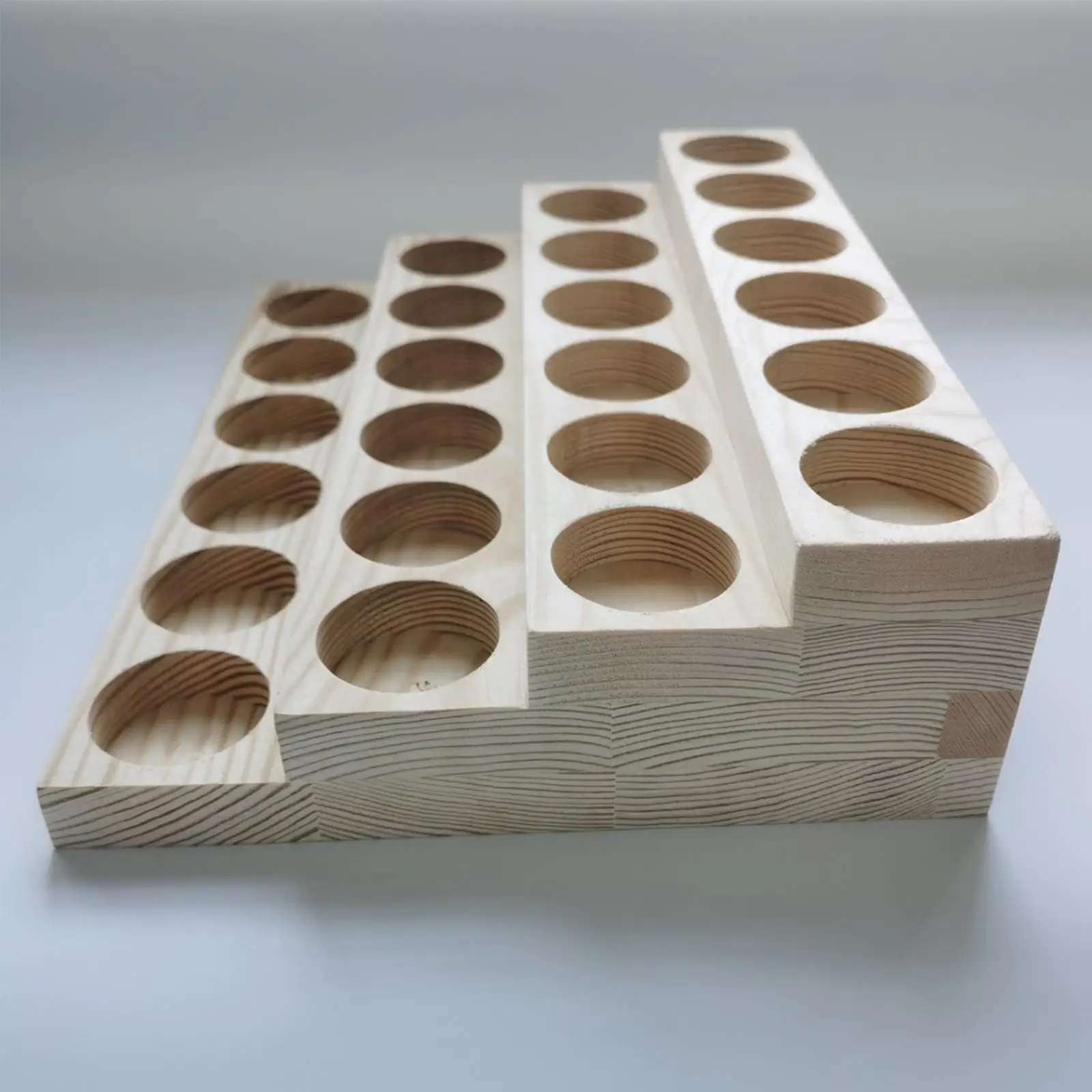Essential Oil Storage Rack 4 Tier Wood Display Shelf Storage Holder Essential Oil Holders Cosmetic Bottle Holder