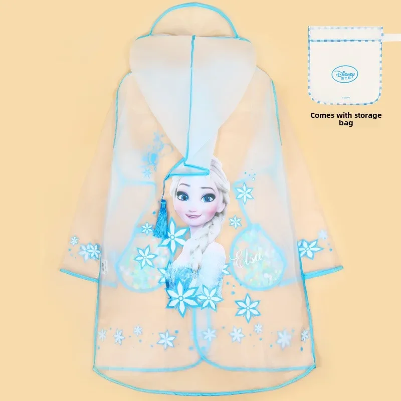 Disney new cartoon kids Raincoat with big brim Clear EVA Baby cartoon poncho Elsa Mickey Spiderman kids rainwear rain jacket