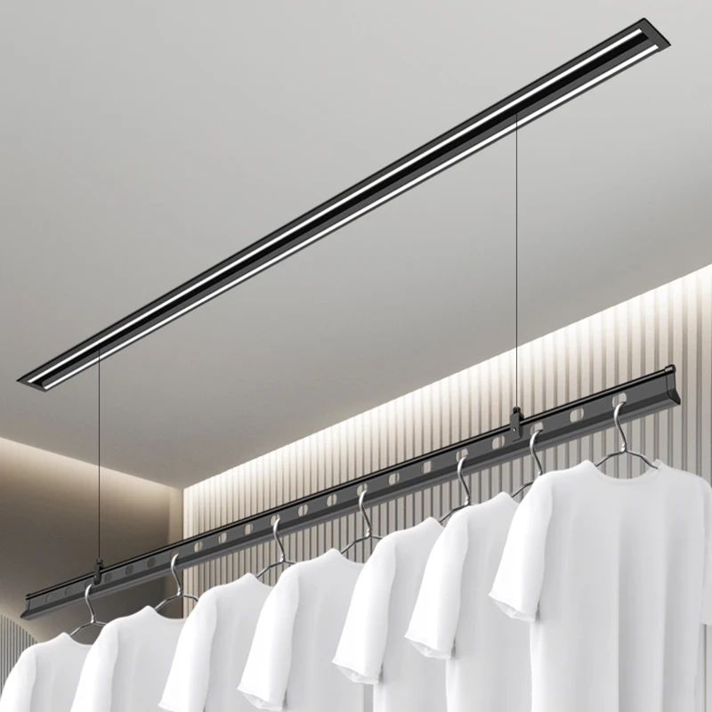 Factory Direct Intelligent Remote Control Drying Lifting Balcony LED Lighting Narrow Invisible Rack