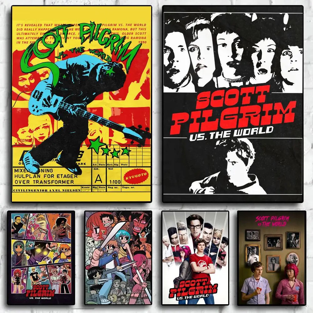 Movie S-Scott Pilgrim vs. the World Poster Trendy Wall Art Aesthetic Room Decor Print Living Room Bedroom Home Decoration