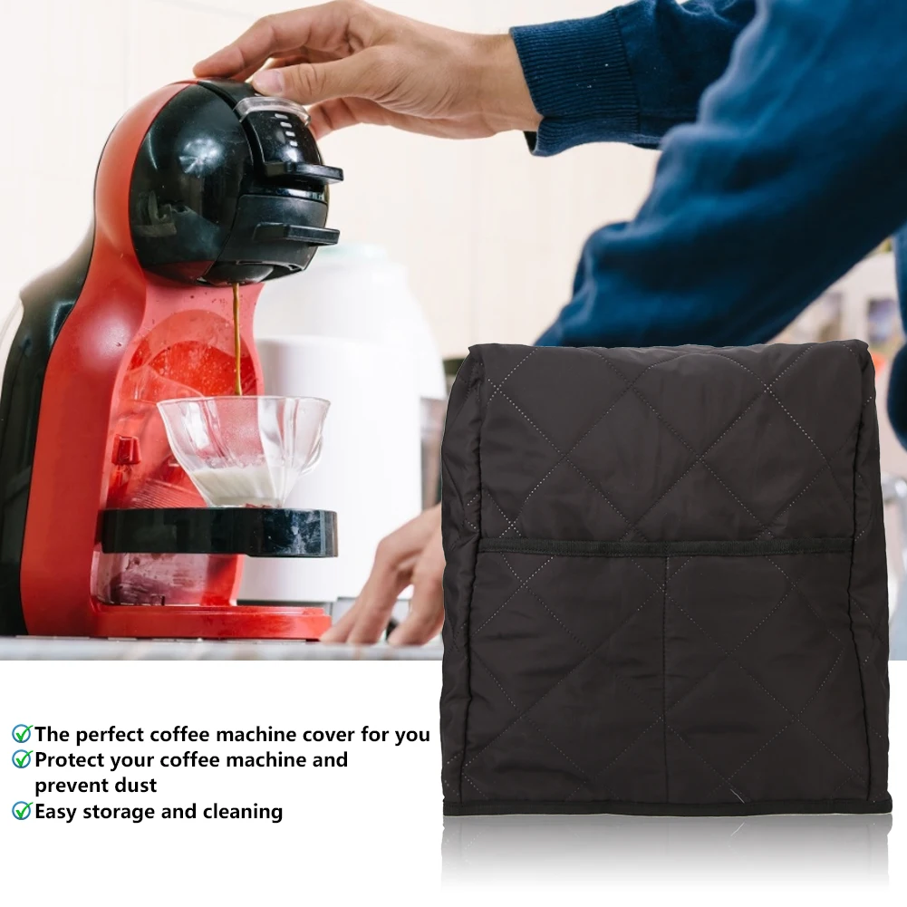 Soft Cotton Coffee Machine Cover Coffee Maker Household Appliance Black Protective Dust Covers