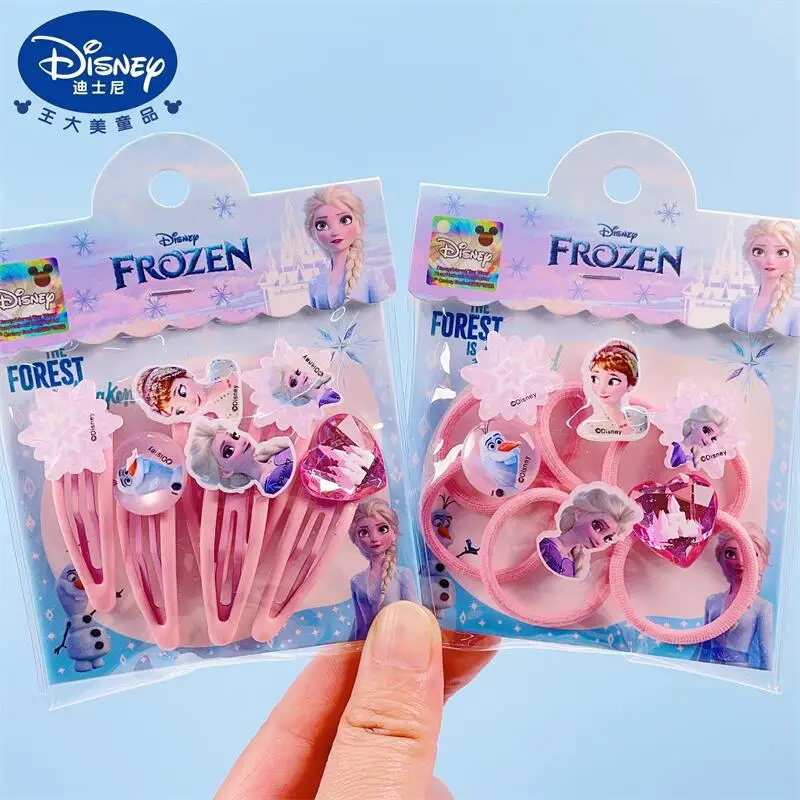 Lindo conjunto de horquillas de Frozen, accesorios de dibujos animados de Disney, banda para el pelo de princesa Aisha, horquilla Kawaii, Tiara para niños, regalo de Navidad