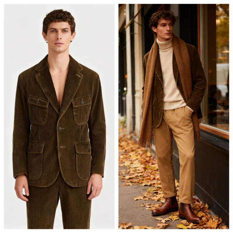 

Вельветовый винтажный мужской пиджак с несколькими карманами, мягкая, устойчивая к морщинам мужская охотничья куртка, спортивная повседневная деловая одежда