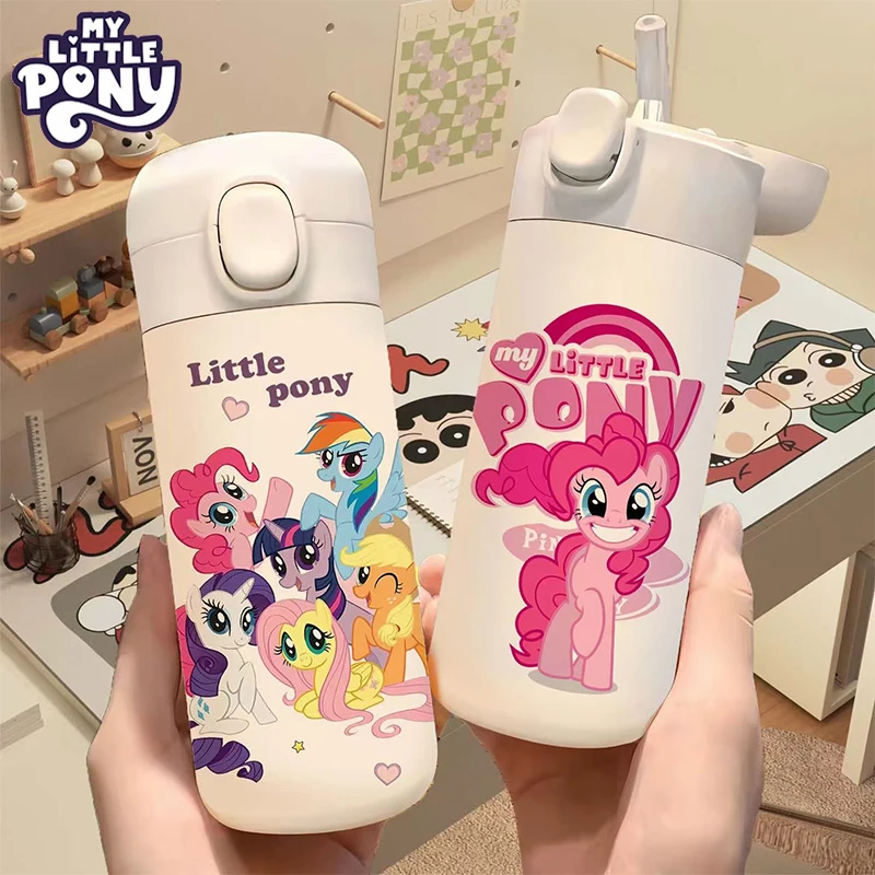 

420ML kawaii My Little Pony thermos cup new Pinkie Pie cartoon portable stainless steel large capacity water cup Christmas gift