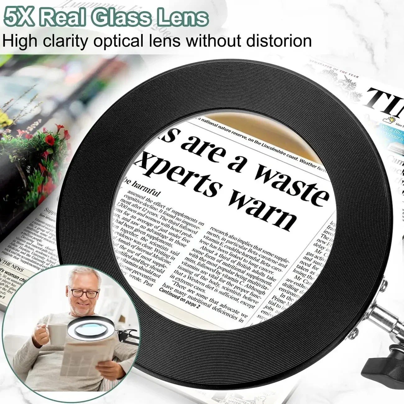 5X مضيئة المكبر USB 3 ألوان 72 عدسة مكبرة LED لإصلاح سبيكة لحام/مصباح طاولة/قراءة العناية بالبشرة أداة التجميل