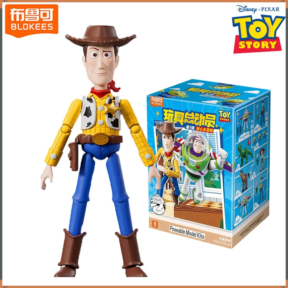 

Official BLOKEES Toy Story Blind Box Disney Pixer Buzz Lightyear Woody Animated Cartoon Model Kits Desktop Fine Fun Display Gift