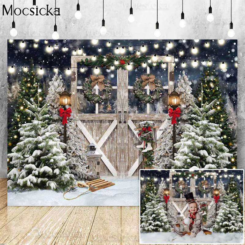Mocsicka-クリスマスの写真の背景,冬の写真のための木製の写真アクセサリー