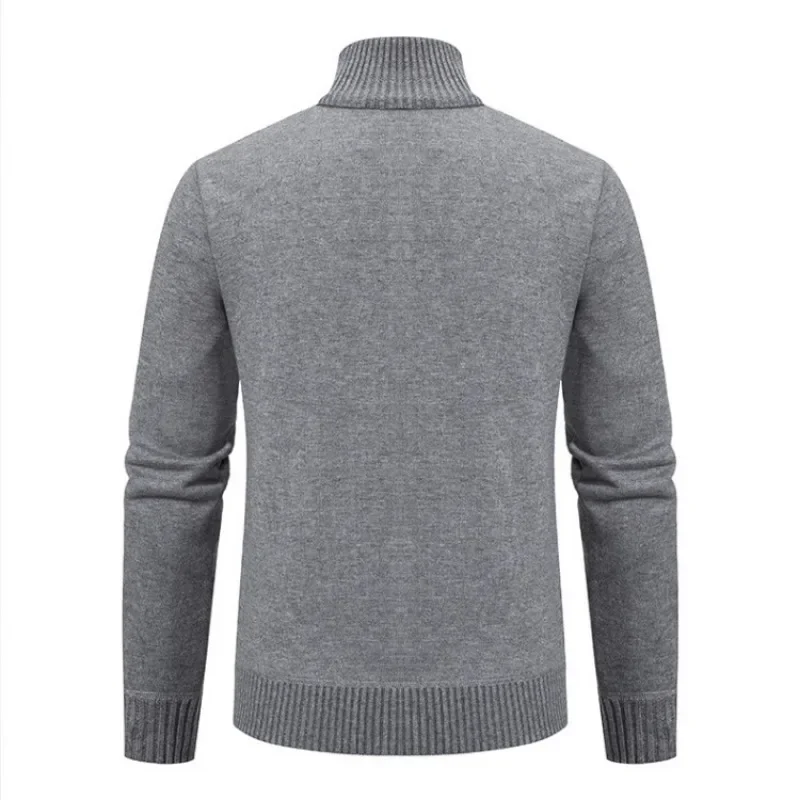 2024 Autumn and Winter New Cashmere Padded Warm Casual Men's Knitted Sweater Coat