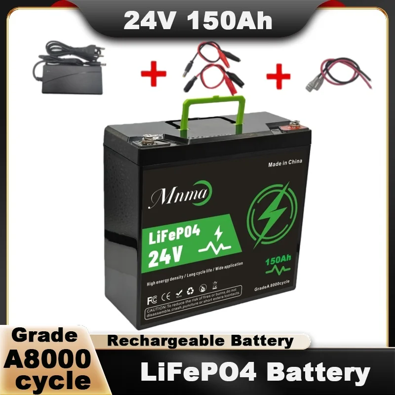LiFePO4 Battery 24V 220Ah, 8000+ Cycle Life, Suitable for Solar Power Systems, RVs, Boats, Off-road Travel, and Fishing