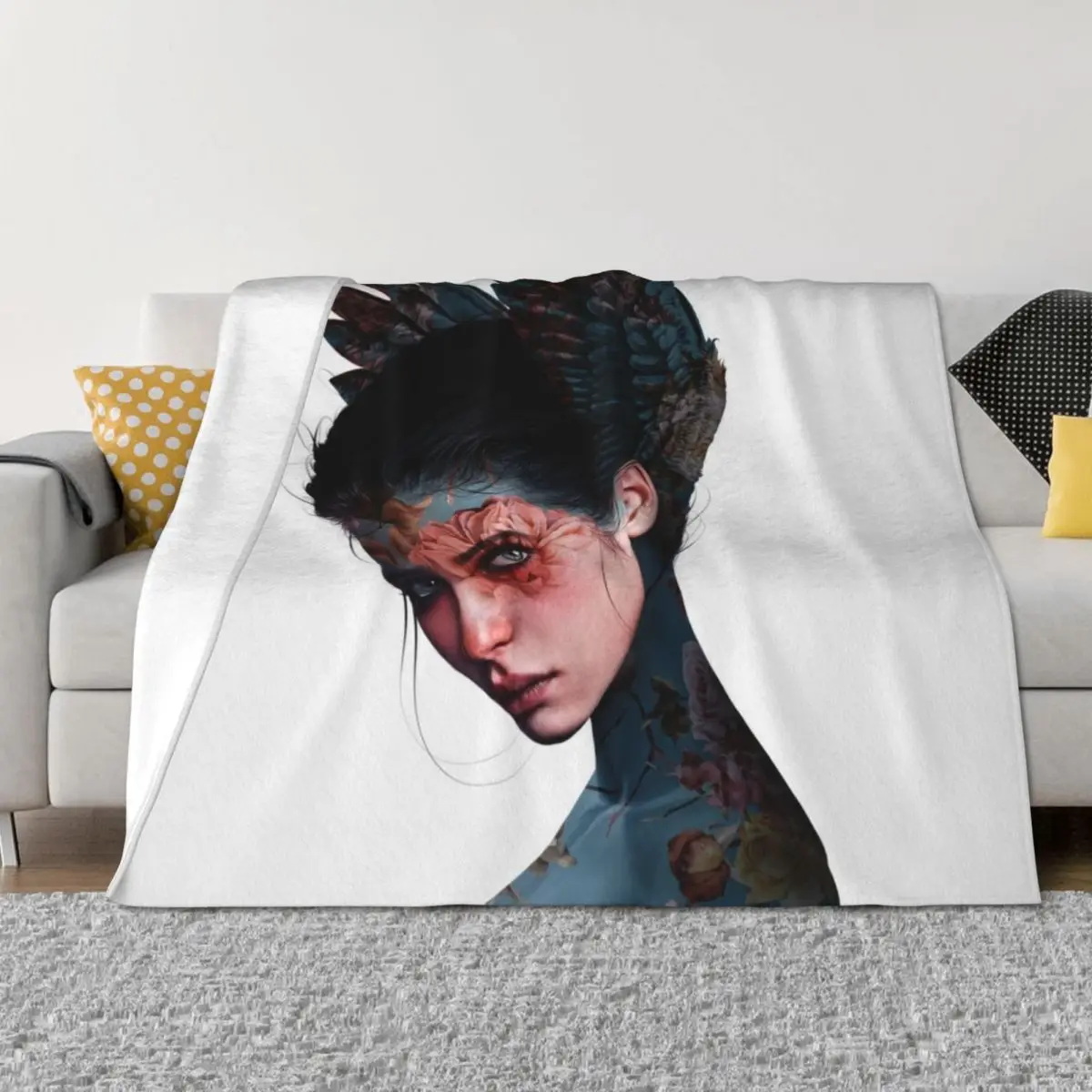 

Hybrid creature Throw Blanket Flannel Flannels Quilt Blankets