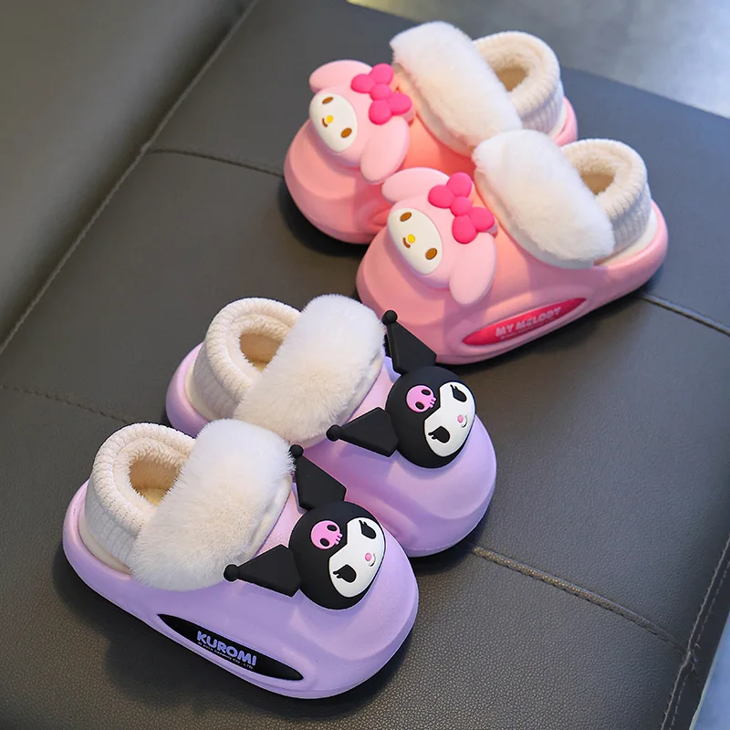 Sanrio Cute Slipper Antislip Flax Comfortable Pochacco Hello Kitty Kuromi Outdoor Indoor Slides Cartoon Sweet Pink Size 24-41