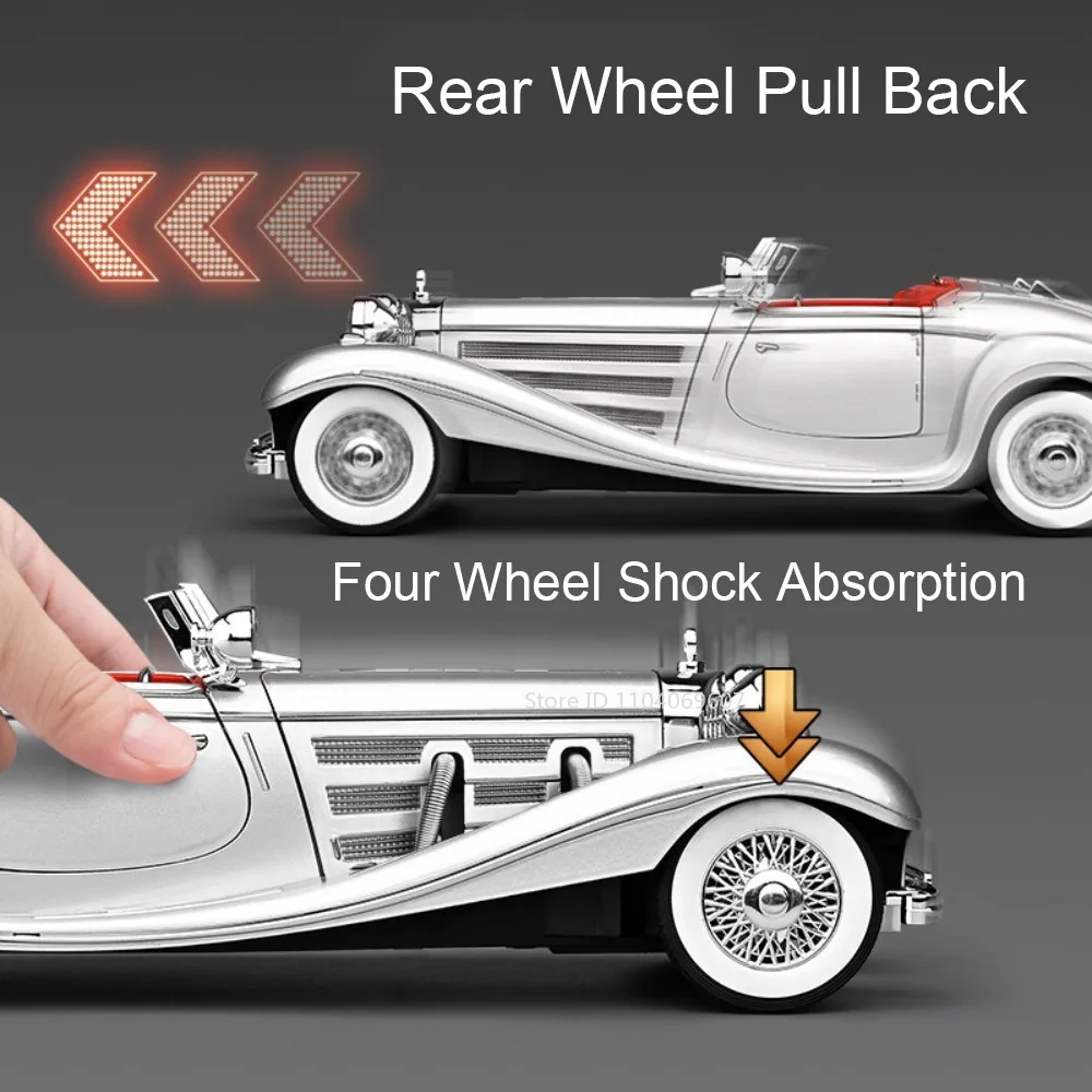 1:18 500K UAZ Hunter Model Speelgoedauto's Metaal Diecast Geluid Licht Deuren Geopend Pull Schokabsorptie Terug Voertuigen voor kinderen Geschenken