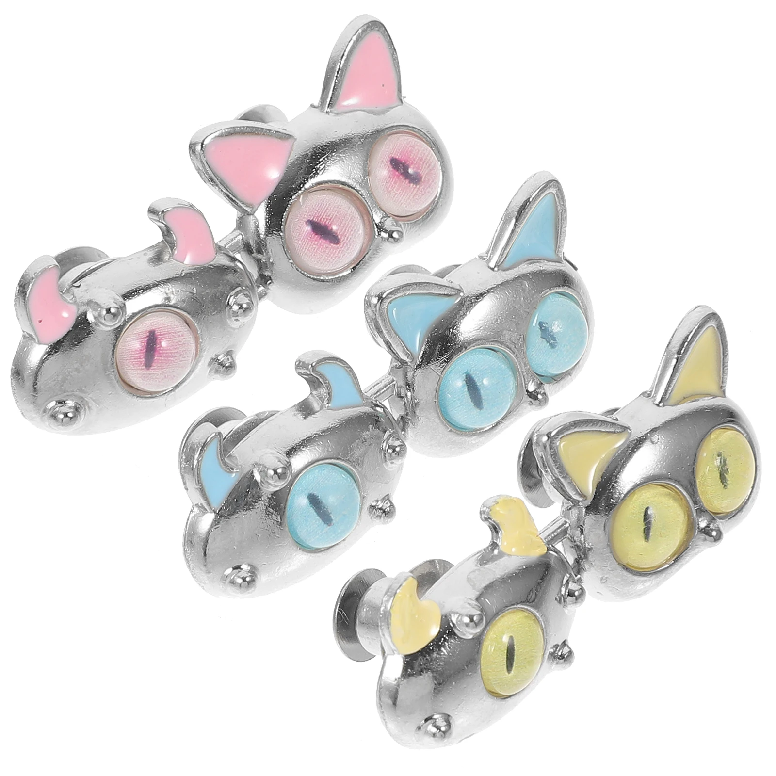 

3 set 3 Sets Waist Tightener Buttons for Jeans Pants Adjustable Clips Buckle Zinc Alloy Cute White