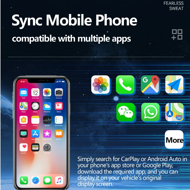 VRロボットUSB CワイヤレスCarPlayアダプター（Apple IOS、Android対応）2 IN 1プラグアンドプレイAndroid Auto AIスマートボックス（2018年以降の車用）