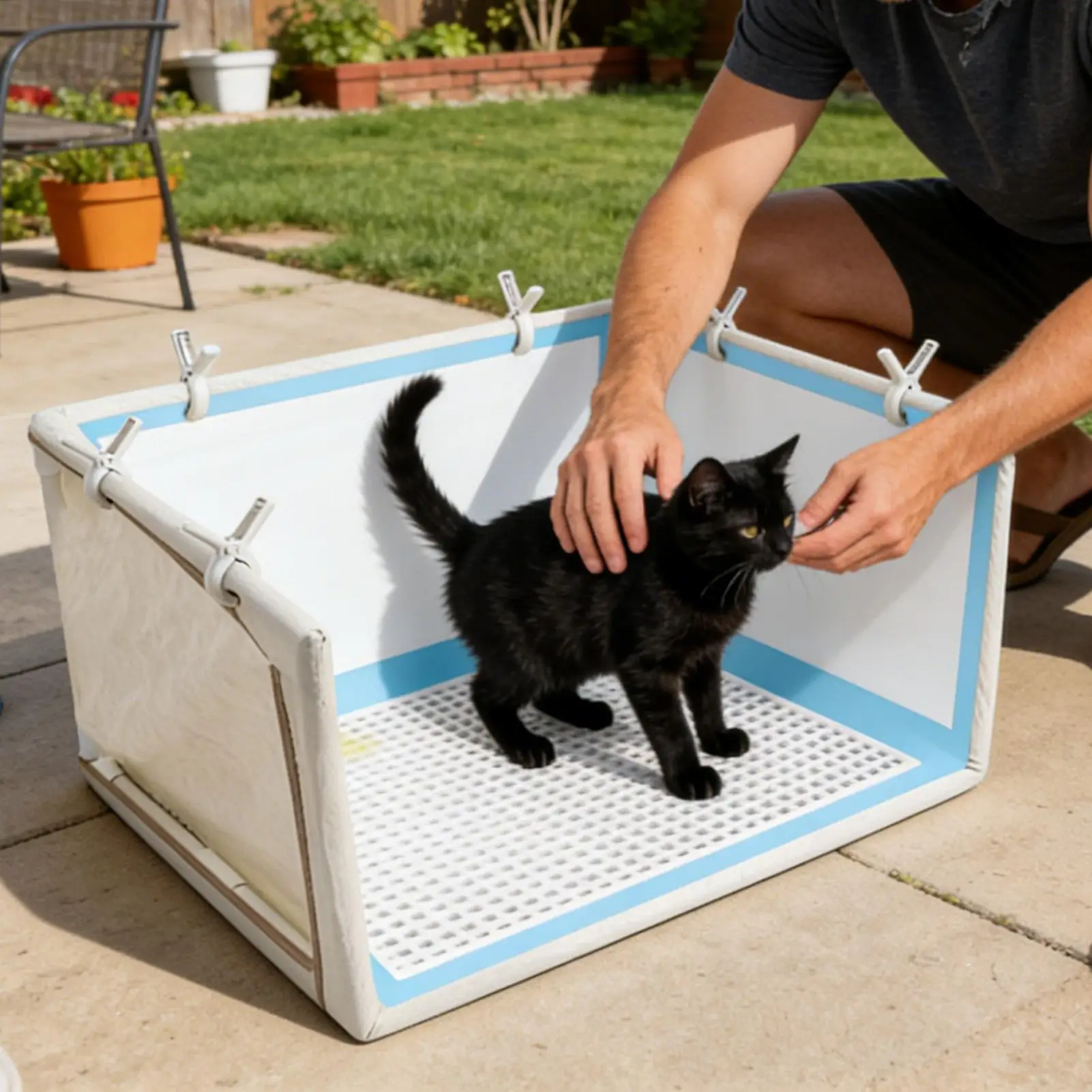 Dog Potty Tray Portable Detachable Waterproof Dog Pee Pad Holder Puppy Toilet Trainer for Home Apartment Balcony Outdoor Travel - view 3