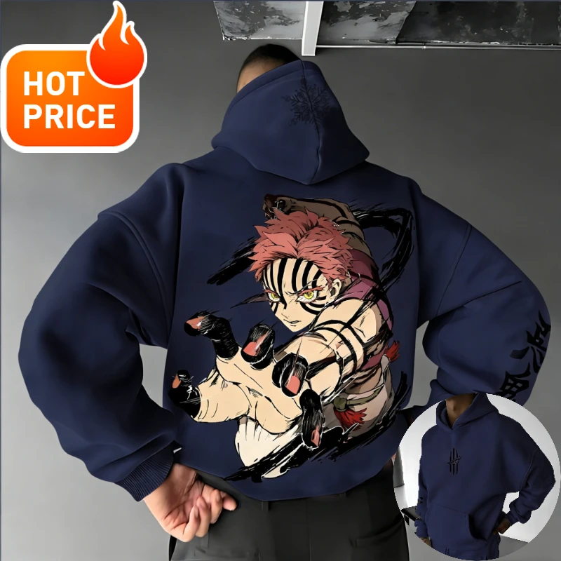 Demon Slayer Akaza 2026 Streetwear Men Harajuku NEW Vintage Hoodie Winter Women Oversized Hooded Sweatshirt Long Sleeve Top Y2K view 5