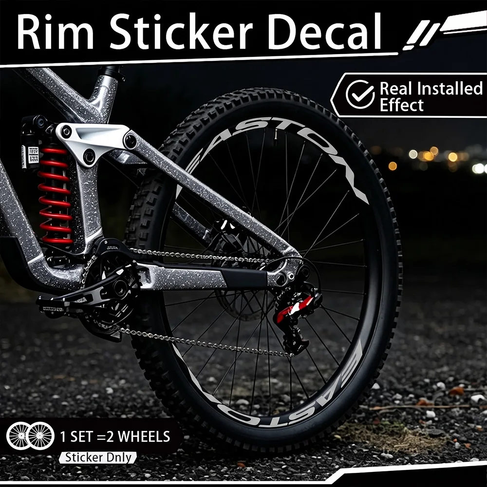 9pcs/1set EASTON MTB Wheel Rim Decals Vinyl Waterproof Durable Stickers For Mountain Bicycle Wheel Cycling Modification Decor