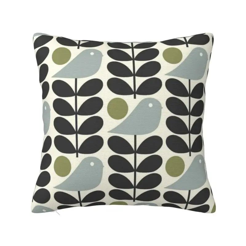 Custom Luxury Bird Orla Kiely Abstract Design Cushion Cover 40x40cm Soft Scandinavian Pillow Case for Sofa Square Pillowcase