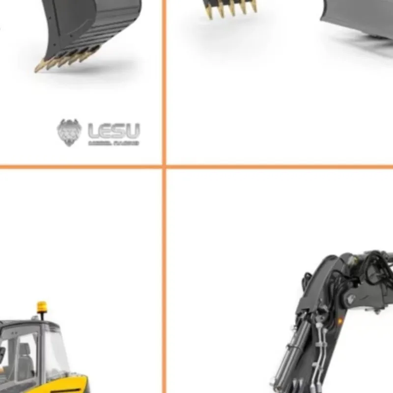 

LESU MC15 Metal 1/14 Hydraulic RC Excavator 4 Arms Remote Control Digger Model 9 Ways Valve Dual Pumps Light Sound Radio Battery