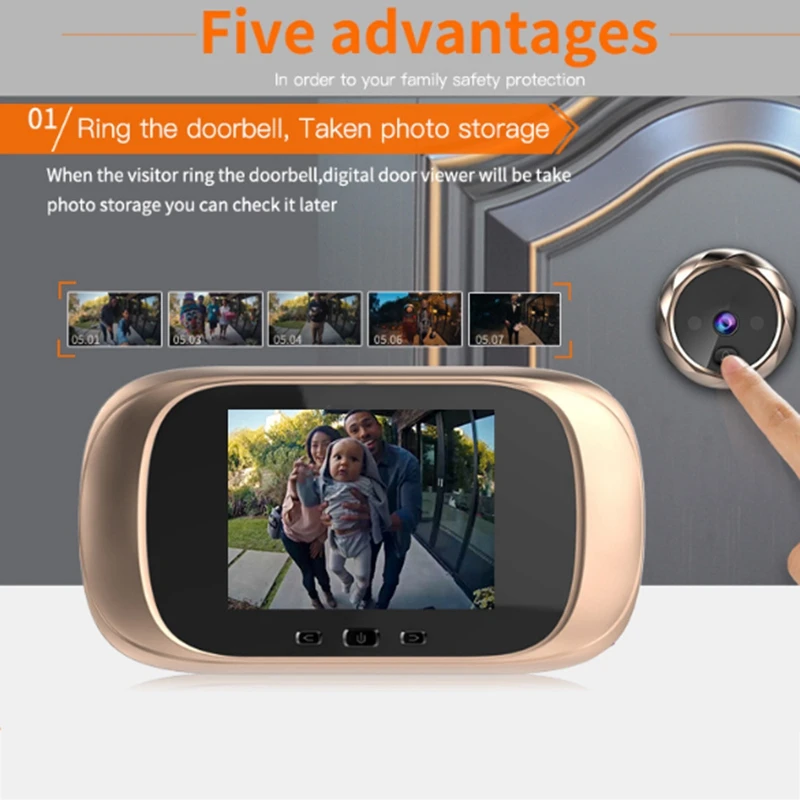 【RECOMENDAR】شاشة ملونة LCD جرس الباب الرقمي مستشعر حركة بالأشعة تحت الحمراء طويل الاستعداد للرؤية الليلية HD كاميرا جرس الباب في الهواء الطلق #4