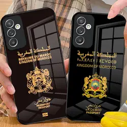 Morocco Passport Phone Case for S24 Ultra Samsung S23 S22 S20 Fe S21 Plus Galaxy A54 A34 A24 A53 M54 Note 20 Glass Cover