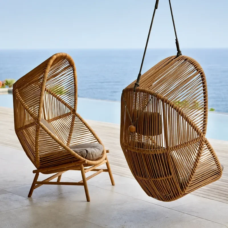Outdoor Rattan Hanging Swing Chair Bird Nest Sofa for Villa Balcony Courtyard Garden Patio Furniture Leisure Home Decor