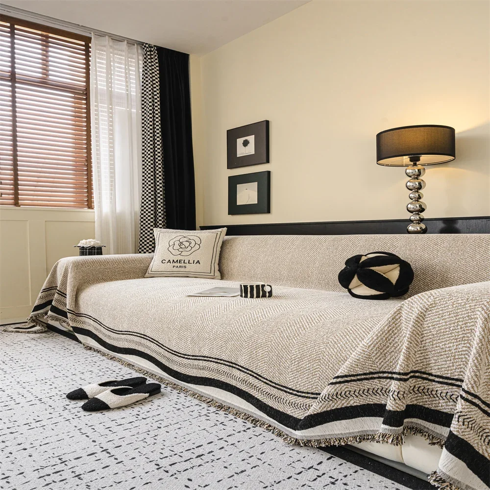 Sofa Towel Full Cover Cloth Ins Cream Style Cotton Yarn Camping Blanket Sofa Cushion Cover Towel Four Seasons Universal