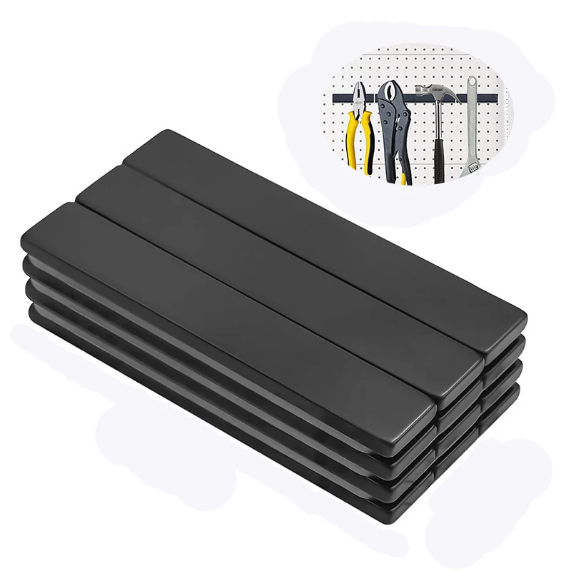 59 x 9,3 x 2,8 mm rechteckiger, robuster schwarzer Magnetblock, magnetischer Haken, Push-Pin für Kühlschrank, Whiteboard, Küche, Büro, Aufbewahrung