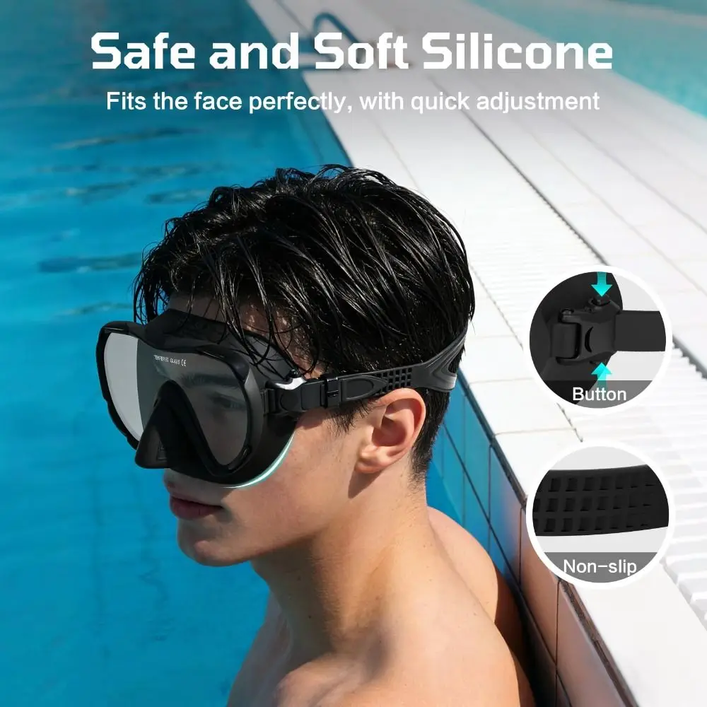 

Professional Wide View Swim Goggles No Leak Anti-Fog Diving Mask Adjustable Prevent Water Inhaling Swimming Mask Swimming