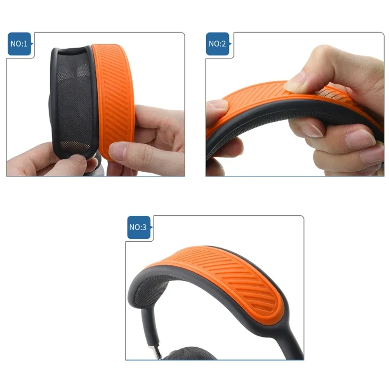 مناسبة لسماعات الرأس اللاسلكية Airpods Max متعددة الألوان من السيليكون غطاء عقال قابل للغسل غطاء حماية وسادة الرأس