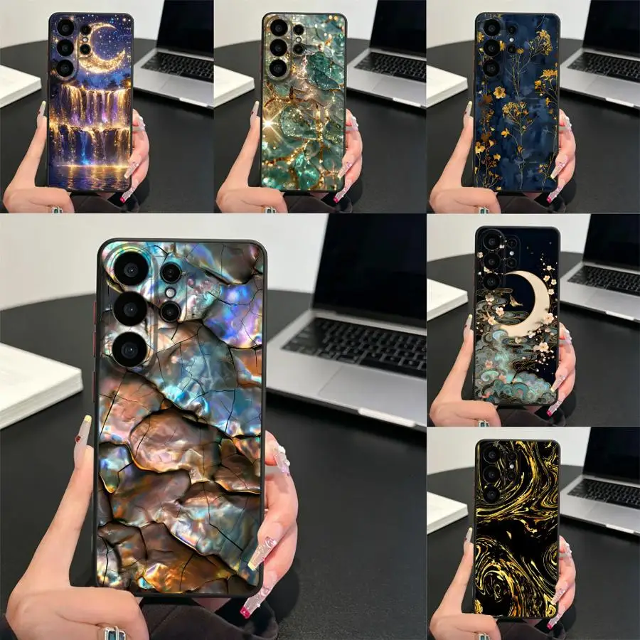 Funda Back Phone Cover Case for Samsung Galaxy S26 S25 Ultra S20 FE S21 S24 Plus S23 FE Note 20 Ultra 10+ S22 Abalone Shell
