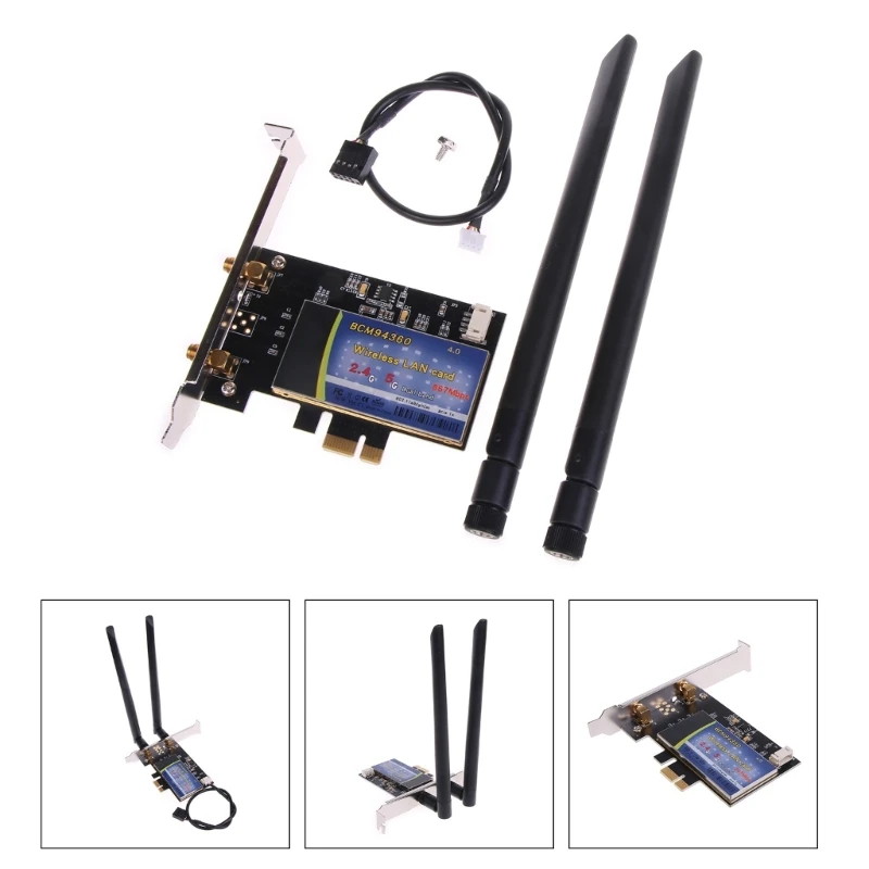 896F BCM94360 Wifi Card Dual-Band 802.11ac Desktop PCIe Wireless Adapter BT4.0 1200Mb Wlan Card For Hackintosh Window7/8/10