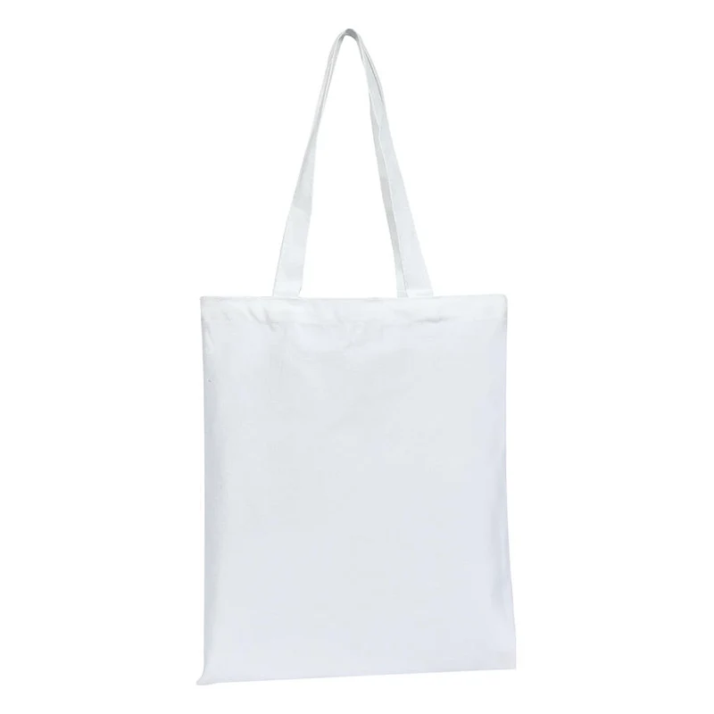 4 Size Beige Shopping Canvas Bag Unisex Large Capacity Reusable Bag Solid Color Personalized Custom Printing Casual Tote Bags